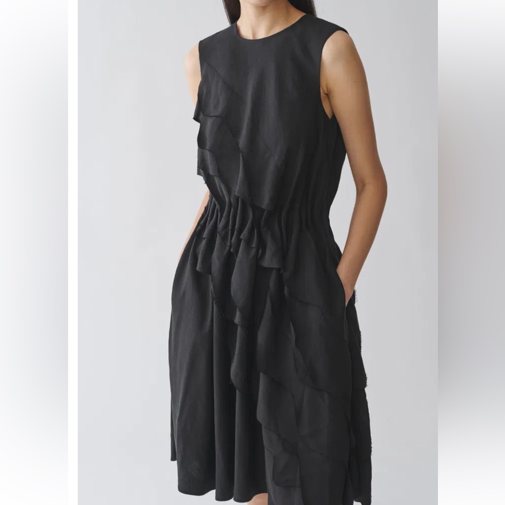 COS Layered Ruffle Linen Dress